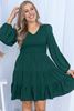 Picture of PLUS SIZE PUFF SLEEVE GREEN SMOCK DRESS